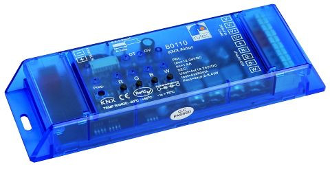 rutec KNX Aktor 350 mA einfarbig/mehrfarbig 4x1 Kanal 4 Adressen, 80110