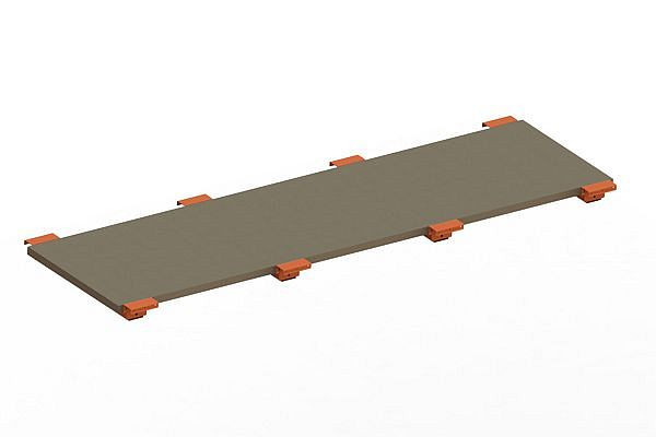 Meta Spanplattenboden 2700x800x38 mm mit abgesetzter Tiefenauflage, für Palettenregal MULTIPAL, 20080654