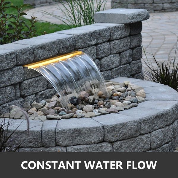 Pool Wasserfall Zubehör Edelstahl Wasserfall-Brunnen 19cm - Für Pool & Garten Edelstahl Pool Brunnen