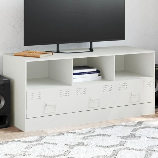 vidaXL TV-Schrank Weiß 99x39x44 cm Stahl, 841738, 8721012426313