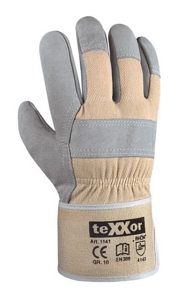 teXXor TOP Rindkernspaltleder-Handschuhe "RHÖN", Größe: 12, VE: 12 Paar, 1141-12