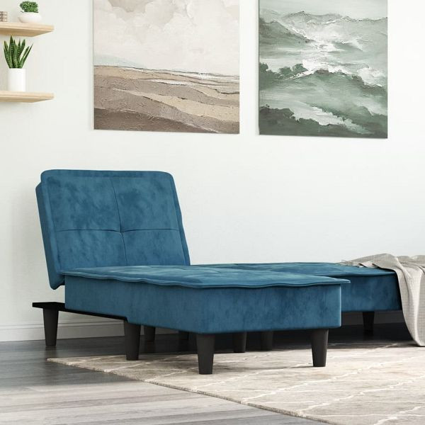 vidaXL Chaiselongue Blau Samt, gemütliche Entspannugnsecke, 352843