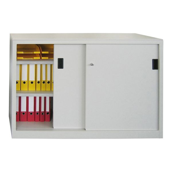 Pavoy Schwerlastschiebetürschrank 1000/1500/500, Mitteltrennwand, 4 verzinkte Fachböden; Drehdruckzylinderschloss, 30330-150-500-910303