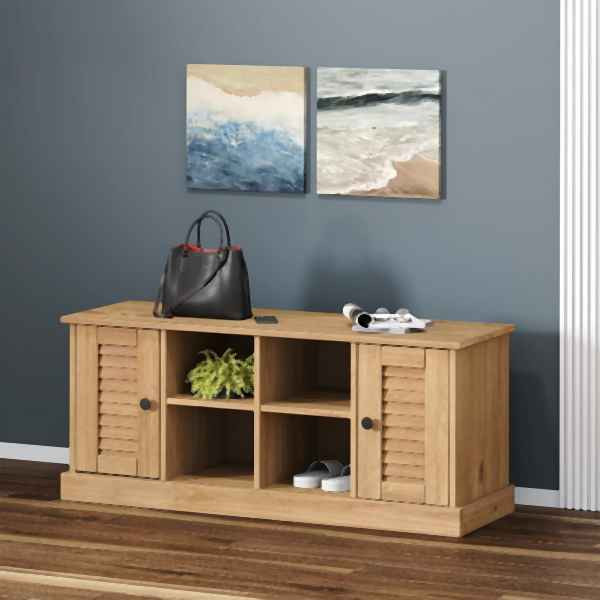 vidaXL Schuhbank VIGO 106x35x45 cm Massivholz Kiefer, 353178