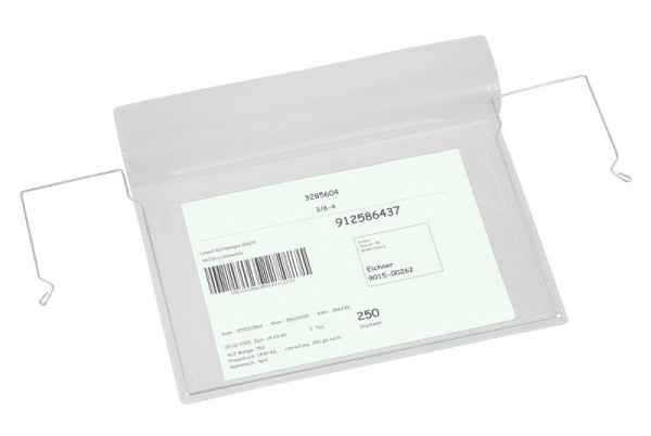 Eichner Drahtbügel-Sichttasche mit Klappe, Maße (BxH): 280 x 270 mm, VE: 10 Stück, 9219-10005