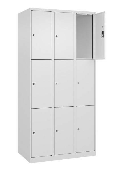 C+P Schließfachschrank Evolo PLUS, 9 Fächer, 1850x900x500mm, 9016/9016, 049000-303 S10020