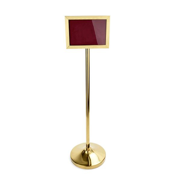 WAS Info-Ständer, 109 cm, DIN A4 Format, goldfarben, Chromnickelstahl, 4314004