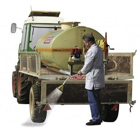 Cemo Gerätefass 2000l mit Motor-Pumpe 130 mit Schlauchhaspel, 7919