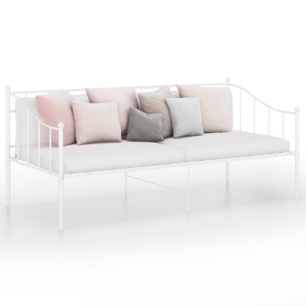 vidaXL Schlafsofa Bettgestell Weiß Metall 90x200 cm, 324774