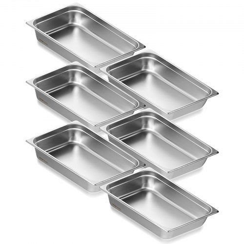 VEVOR 6er-Pack Hotelpfannen Gastronormbehälter Edelstahl 530x326x107mm 13,9L, 11QCCPWG4YCSYANA6V0