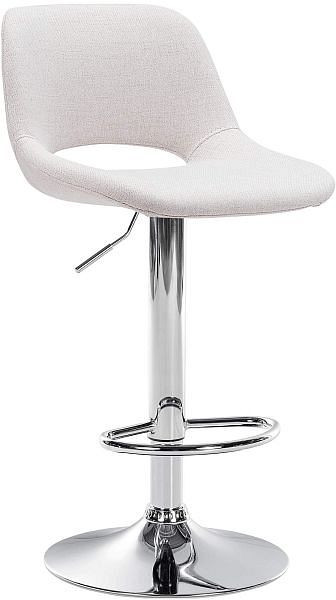CLP Barhocker Camden Stoff chrom, creme, 324146, 4255716320508