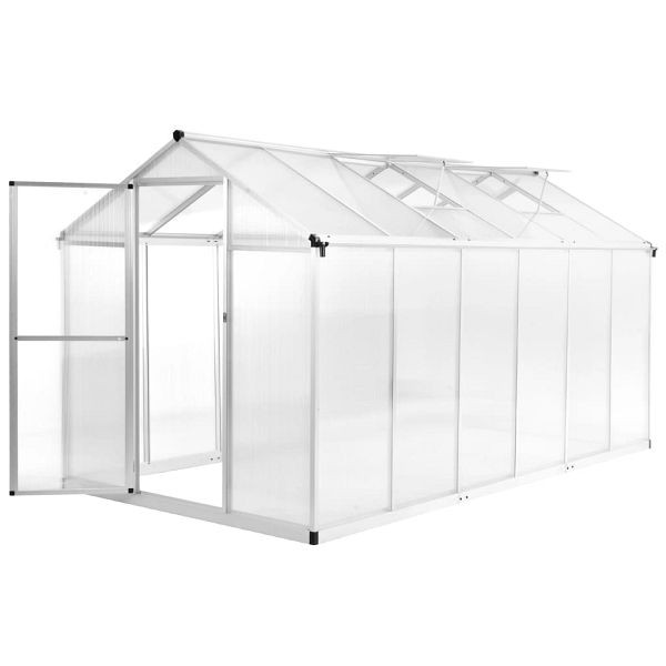 vidaXL Gewächshaus Aluminium 362x190x195 cm 13,41 m³, 45216
