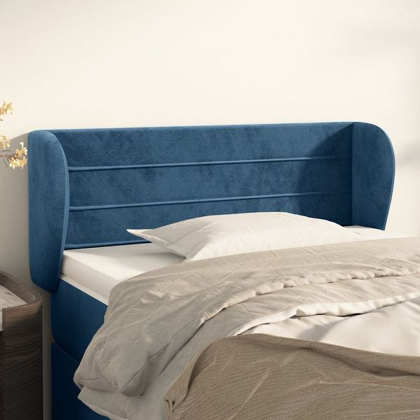 vidaXL Kopfteil mit Ohren Dunkelblau 103x23x78/88 cm Samt, 3117330