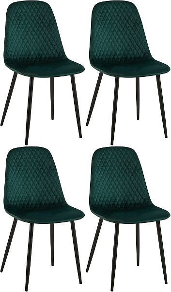 CLP 4er Set Stühle Giverny Samt, grün, 320427, 4251756474584