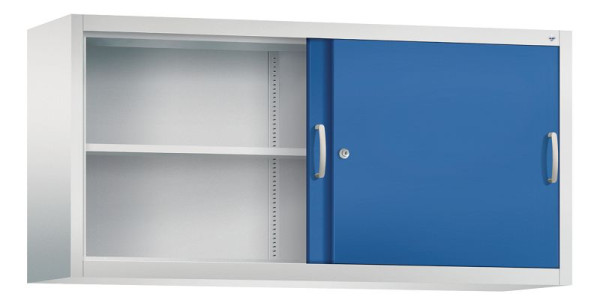 C+P Aufsatzschrank Acurado, H790xB1600xT400mm, Farbe: Lichtgrau / Enzianblau, Bügelgriff, 2 OH, 2145-00 S10053