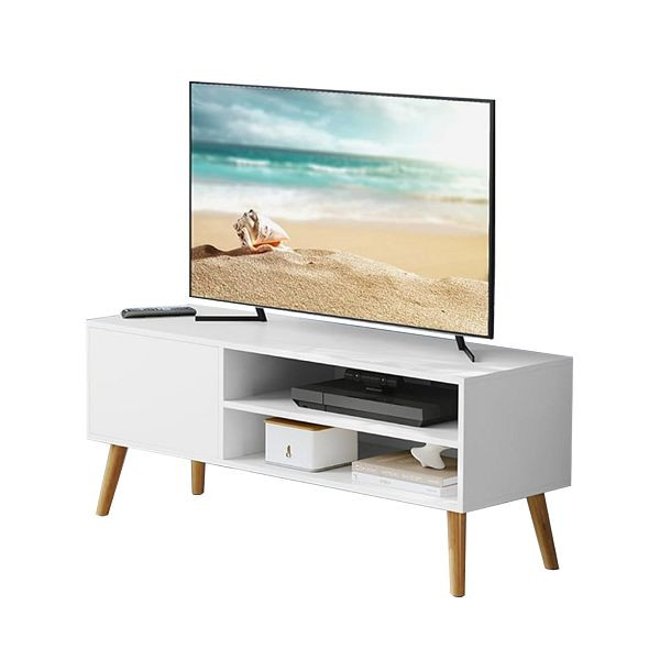 VASAGLE TV-Schrank Lowboard-TV-Schrank für Fernseher bis zu 55 Zoll 120 cm Langer TV-Ständer für Wohnzimmer Industriedesign Weiße, LTV120T46