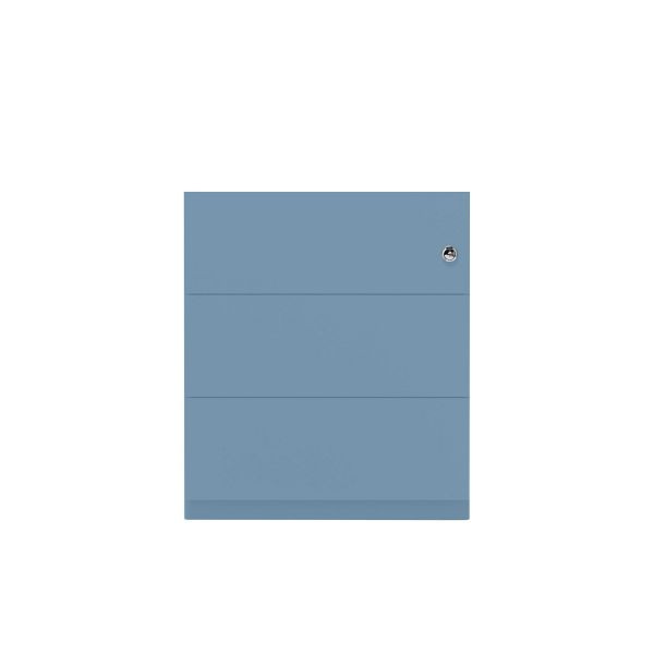 Bisley Rollcontainer Note™, 3 Schubladen, Tiefe 775 mm, Griffleiste, 605 blau, NWA79M7BBB605