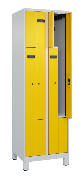 C+P Z-Spind Evolo PLUS, Füße, 4 Fächer, 1950x600x500mm, 7035/1023, Zylinderschloss, 049013-204 S10029