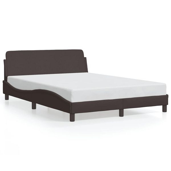 vidaXL Bettgestell mit Kopfteil Dunkelbraun 140x200 cm Stoff, 373188