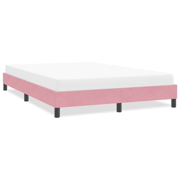 vidaXL Bettgestell ohne Matratze Rosa 140x210 cm Samt, 4101360