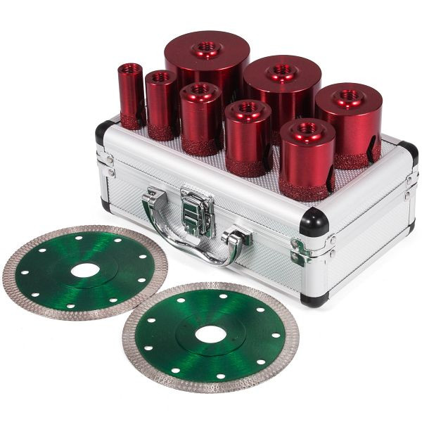 VEVOR 10 tlg. Profi Diamantbohrer Bohrkronen Set für Granit Feinsteinzeug Fliesen M14, QGJJGSKKQ10JT2JP1V0