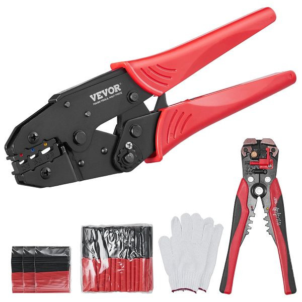 VEVOR Ratsche Krimperzange Crimpzange Kabelschuhzange 0,5–6 mm², Wärmeschrumpfanschluss Crimpzange zum Kabelcrimpe, DZYJQDXDZ2210FAB1V0