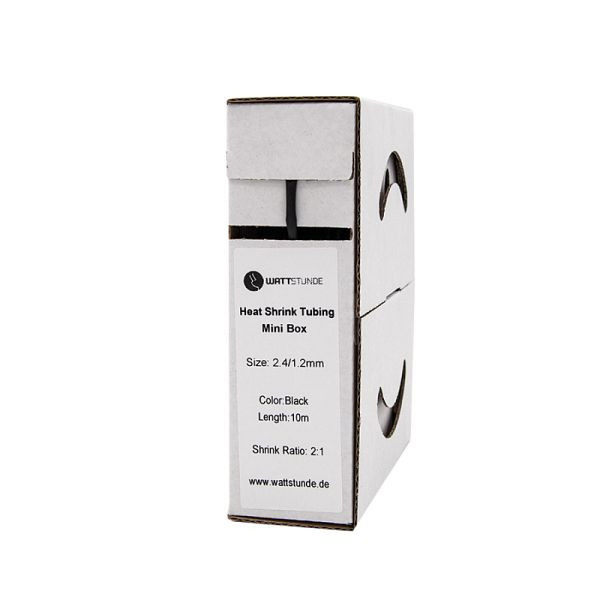 WATTSTUNDE Schrumpfschlauch schwarz 2,4/1,2 mm / 2:1, VE: 10 Meter, 909-XXX1-003