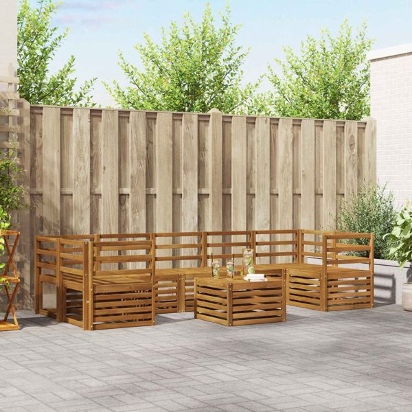 vidaXL Sofagarnituren 8-teilig Natur Massivholz Akazie, 3374509