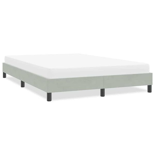 vidaXL Bettgestell ohne Matratze Hellgrau 140x210 cm Samt, 4101355