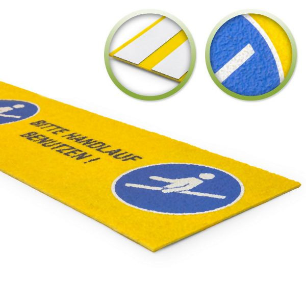 Moravia Antirutschplatte GFK Medium gelb, "Handlauf", 230 x 600 mm, selbstklebend, 327619