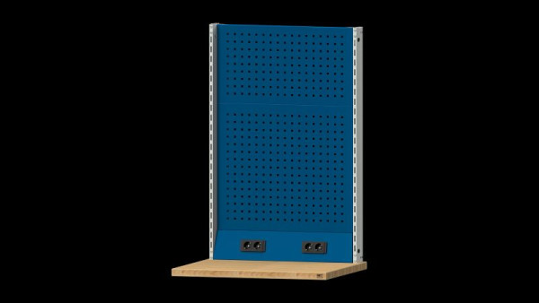 ANKE Werkbänke Grundaufbau Systemaufbau, 803 x 107 x 1200 mm, RAL 7035/5010, Doppelsteckdose, 340.353