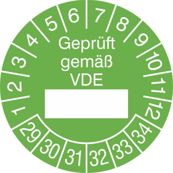 Stein HGS Prüfplaketten mit Jahresfarbe (6 Jahre), grün, 2029-2034, 31.0807-29