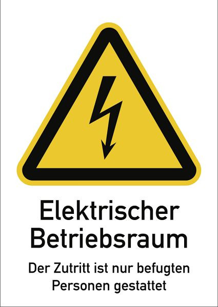Moedel Elektrischer BetriebsRaum.., Kombischild, Folie, 210x297 mm, 58320