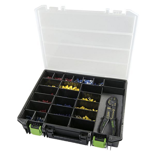 120 Quetschverbinder Set – Kabelschuhe Unisoliert 4-16 Mm², Industriequalität Im Sortimentskoffer