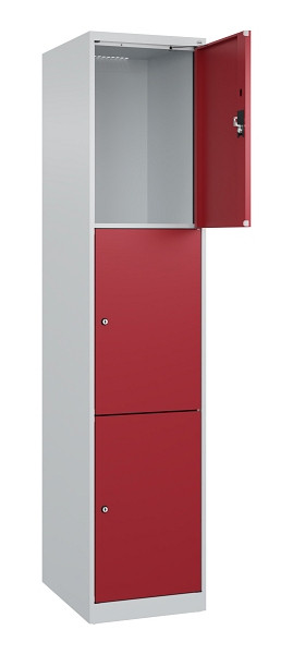 C+P Schließfachschrank Evolo PLUS, 3 Fächer, 1850x400x500mm, 7035/3003, 049000-123 S10004