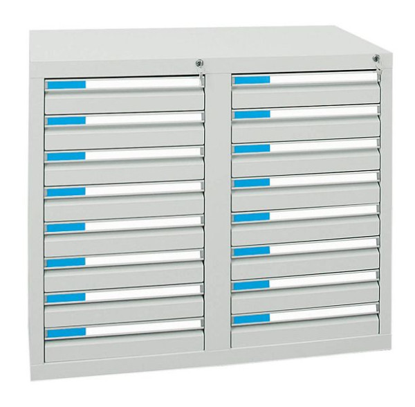 stumpf Schubladenschrank Serie ESTA, RAL 7035/7035, 16 Schubladen (16x100 mm), 7602107