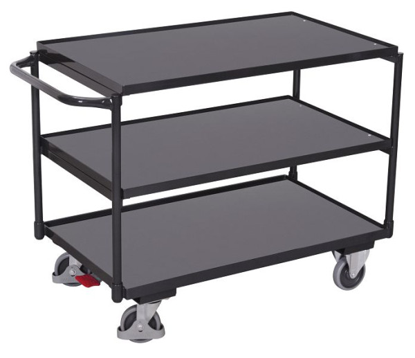 VARIOfit Tischwagen mit 3 Ladeflächen, Außenmaße: 1.175 x 625 x 850 mm, RAL 7016 anthrazitgrau, sw-600.601/AG