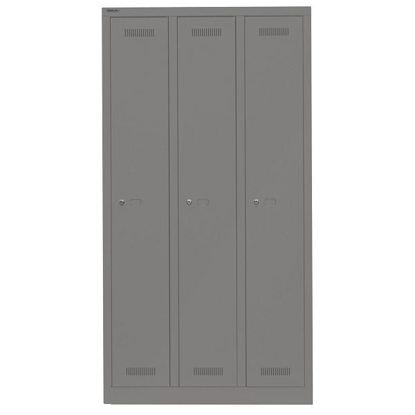 Bisley Garderobenschrank Monobloc™, 3 Abteile je 1 Fach, 649 slate, ML09T1649