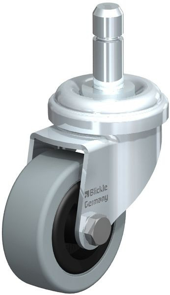 Blickle LRA-VPA 50G-ES Apparate-Lenkrolle mit Rückenloch, Vollgummi, Grau, 281790