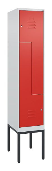 C+P Z-Spind Classic PLUS, Gestell, 2 Abteile, 2120x400x500mm, 7035/3020, Zylinderschlösser, 0800337-122 S10017