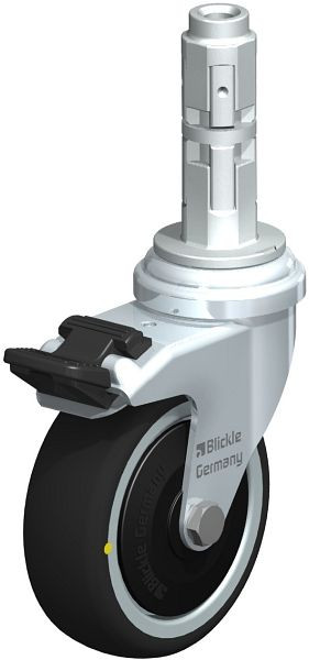 Blickle LRA-PATH 75K-FI-ELS-FK-E02 Apparate-Lenkrolle mit Expander & Feststeller, Thermoplastisches Polyurethan, Grau, 848626
