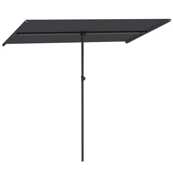 Outsunny Sonnenschirm 180 Grad drehbar Höhenverstellbar Gartenschirm mit Aluminium-Mast 150x205cm Dunkelgrau, 84D-342V00CG