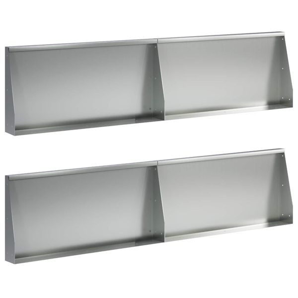 vidaXL Stützmauer 4-teilig 80 x 12 x 30 cm Verzinkter Stahl Silber, 3449098