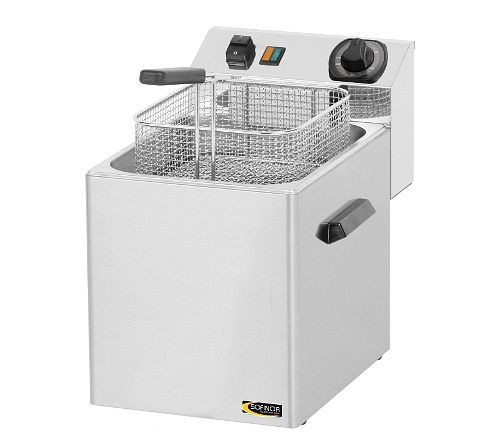 SOFINOR Elektrische Tischfritteuse, 8 Liter, Rahmen aus Edelstahl, ohne Ablasshahn, FED08