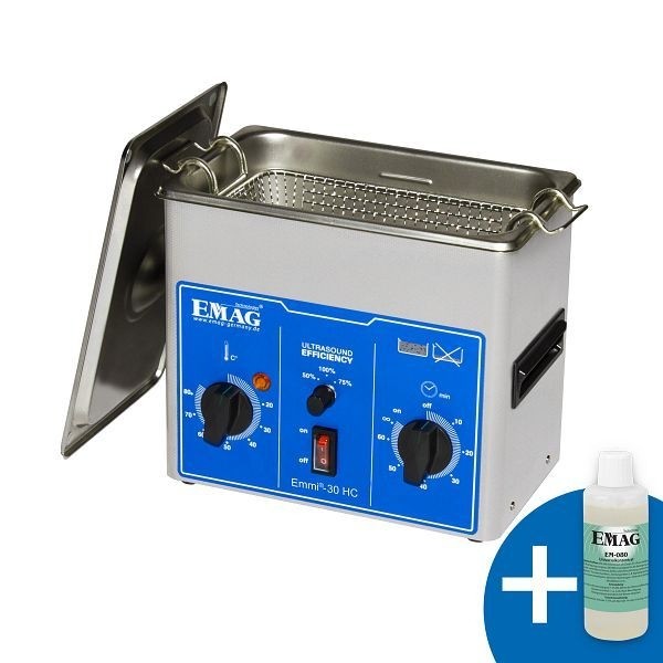 EMAG Ultraschallreiniger Emmi-30 HC, Universalgerät 3,0 L mit Edelstahl-Schwingwanne und -gehäuse, 60008