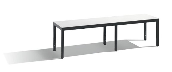 C+P Sitzbank, Feuchtraum, H401xB1500xT353 mm, Schwarzgrau/HPL Weiß, 8061-000 S10005