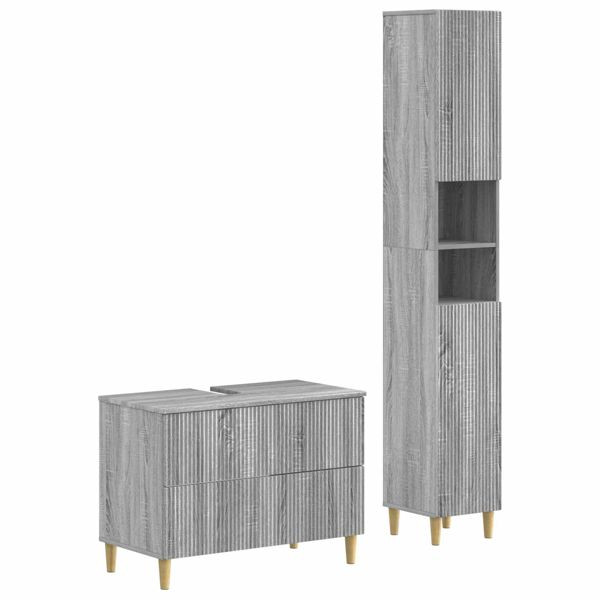 vidaXL 2-teiliges Badezimmer Schrank Set ARNHEM Sonoma-Grau, 3417528