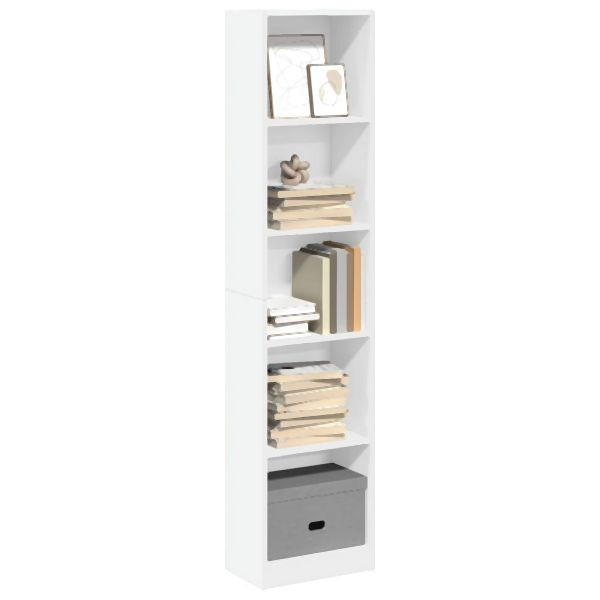 vidaXL Bücherregal Weiß 40x24x176 cm Holzwerkstoff, 857792