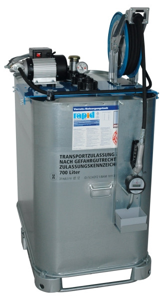 Rapid Ölabgabeset mit Schlauchaufroller, stationär 1000 l, elektrisch nicht eichfähig, 22 009