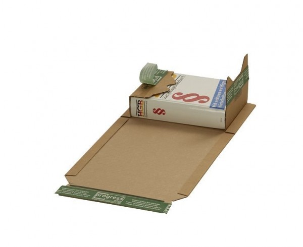Progress Packaging PP_B52.02 Universalverpackung braun zum wickeln mit 3x SK-Verschluss und Aufreißfaden, VE: 20 Stück, 217/155, 003325
